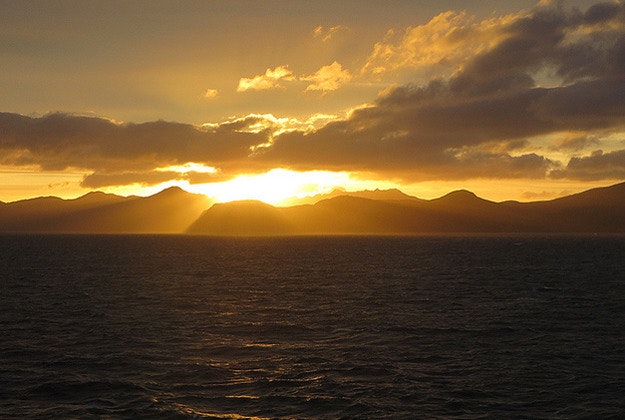 Sunset over the Aleutian Islands.