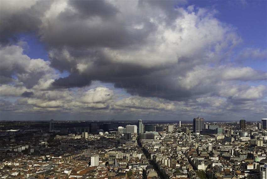 Travel News - Brussels Clouds hang over the city of Brussels.
