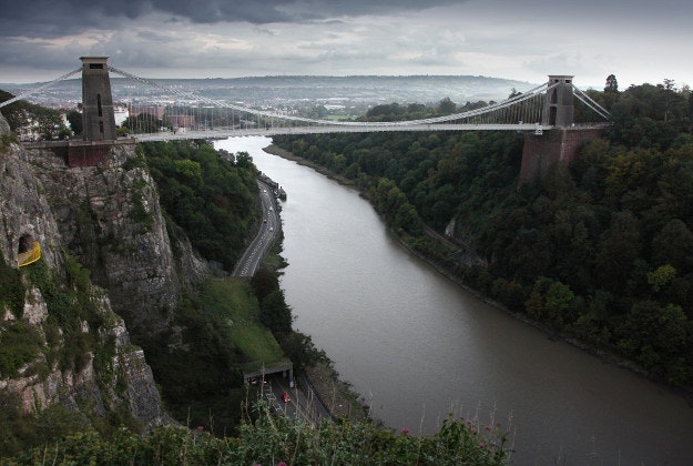 The world's first bungee jumpers launched themselves from the Clifton Suspension Bridge in Bristol.