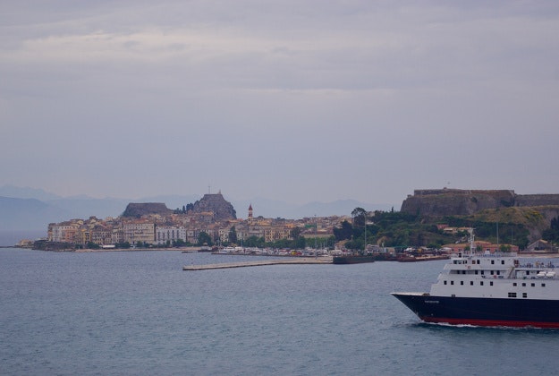 Off the coast of Corfu.
