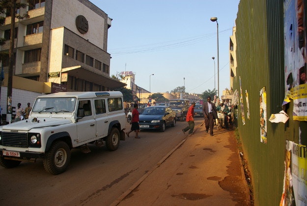 A busy road in Kampala, Uganda.