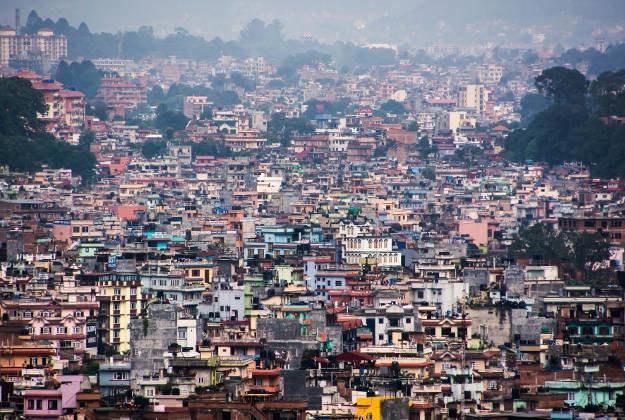 The colourful rooftops of Kathmandu.