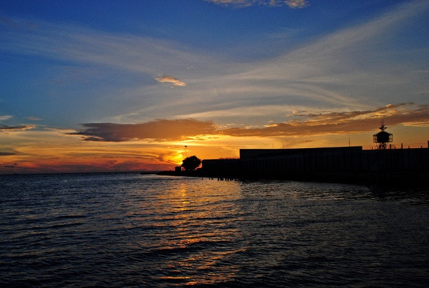 Maafushi jail at sunset.