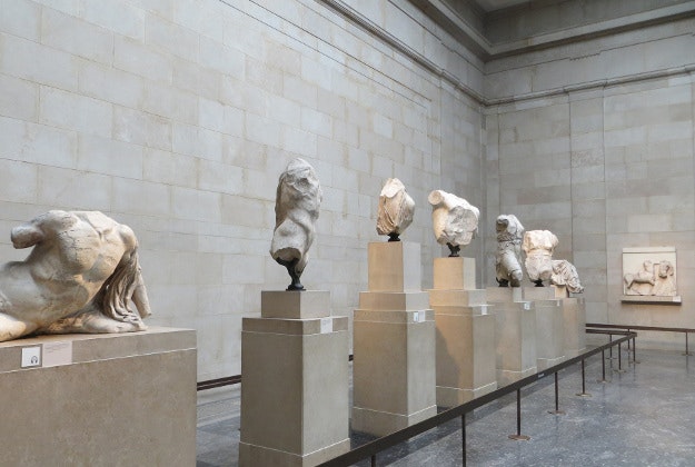 A display of the Parthenon Marbles in the British Museum.