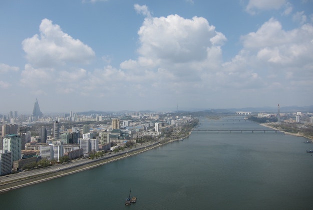 A northwestern view of Pyongyang.