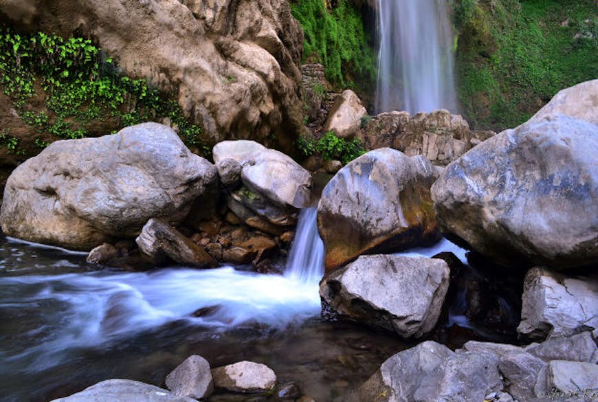 Tiger Falls, a popular tourist spot in Uttarakhand.