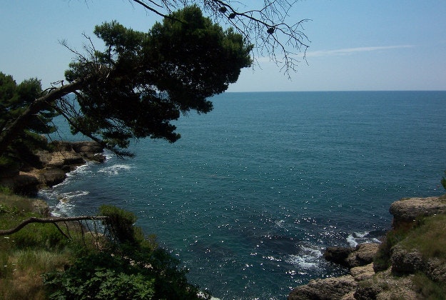 The coast of Ulcinj Salina, Montenegro.