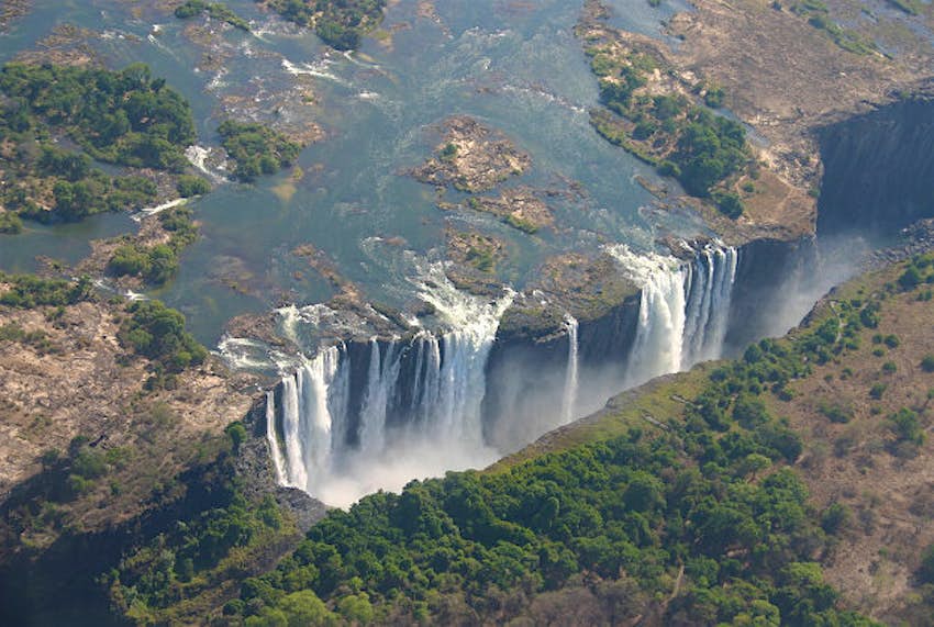Travel News - Victoria Falls The perilous 100m-deep gorge of the Victoria Falls.
