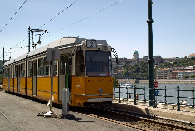 The BKV tram pre fairy lights and Xmas decorations.