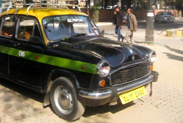 Delhi's Ambassador taxi.