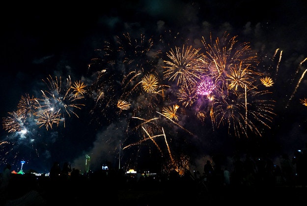 National Day fireworks, Abu Dhabi.