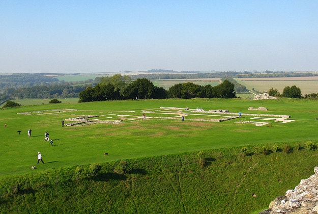 Site of the old cathedral in Old Sarum.