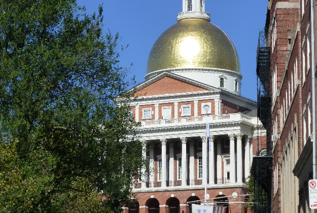 Statehouse on Beacon Hill, Boston where the time capsule was found.