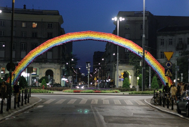 Warsaw's 'Tolerance Rainbow'.