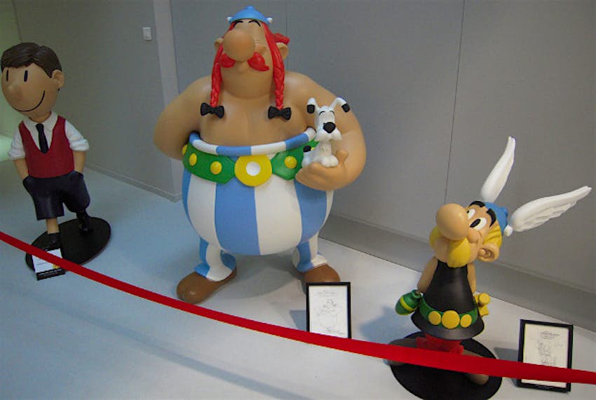 Travel News - Angouleme Figurines of Asterix and Obelix at the museum of comics in Angouleme.