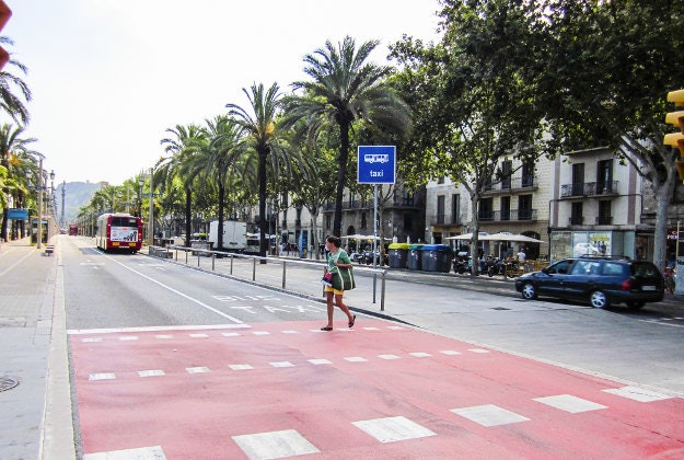 A quiet thoroughfare in Barcelona.