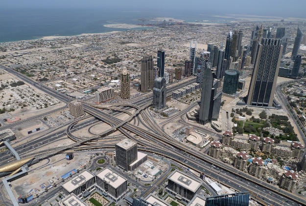 A view of Dubai from the Burj Khalifa.