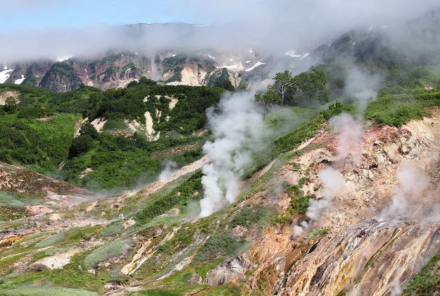 The volcanic landscape of Kamchatka.