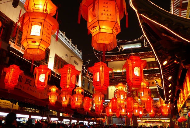 Lanterns at Yu Gardens, Shanghai.