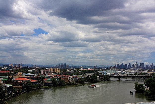 Manila city and the Pasig River, Philippines.