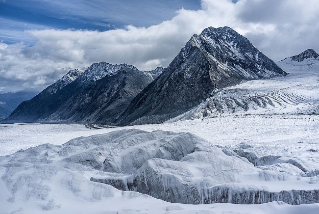 The snowy Altai Mountains, Mongolia.