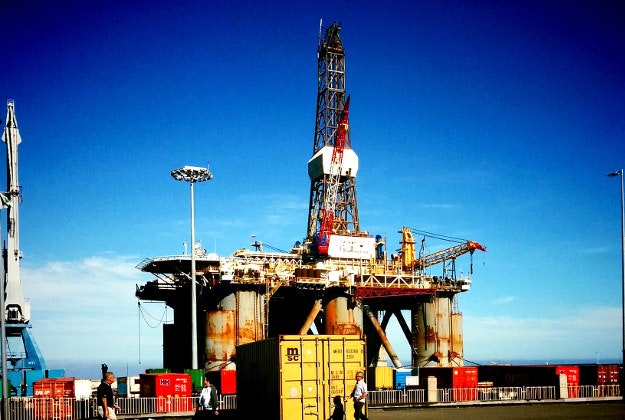 An oil rig in the Canary Islands.