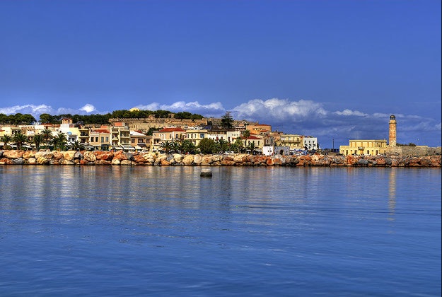 The coast of Rethymno, Crete.