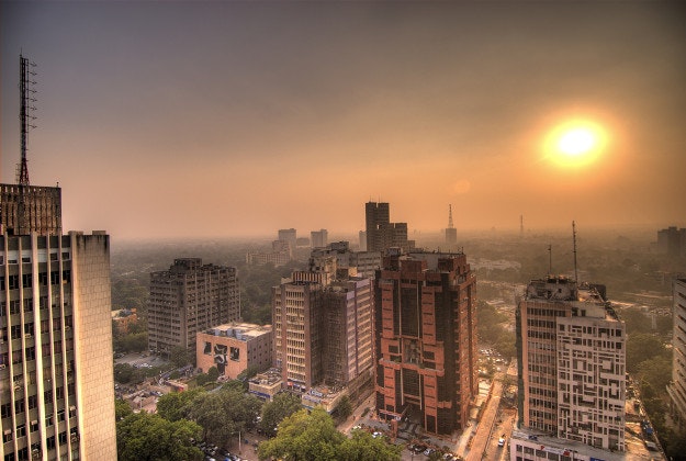 A haze of smog over Delhi.