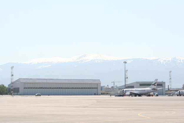 Sofia airport, Bulgaria.
