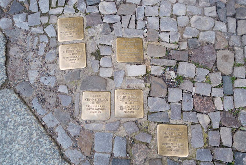 Travel News - Stolpersteine Six Stolpersteine in Berlin.