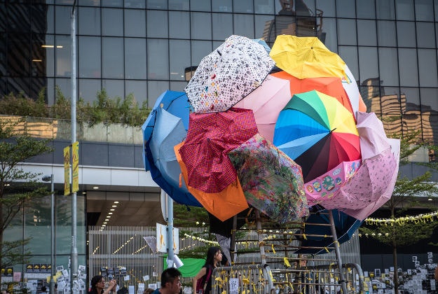 A scene from Hong Kong's Umbrella Revolution.