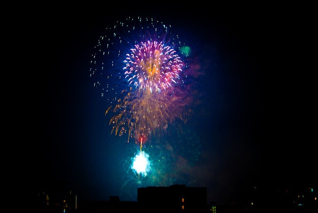 New Year's fireworks over Valencia.