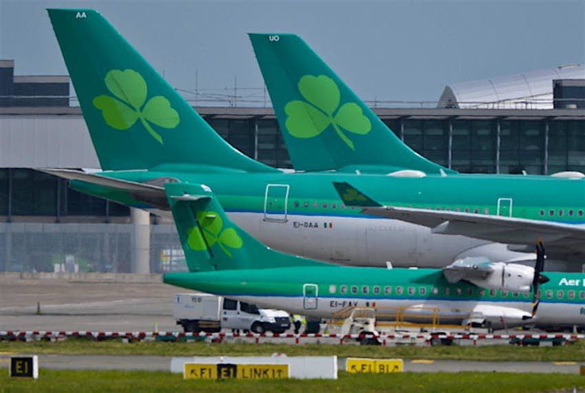 Travel News - aerx1 Aer Lingus planes at Dublin Airport.