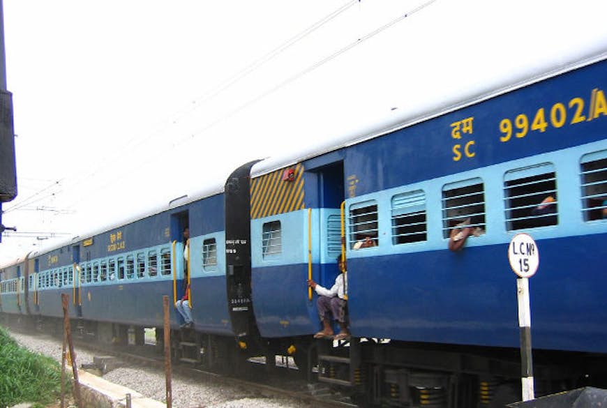 A crowded train in India.