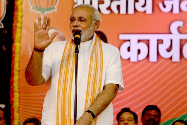 Indian PM Narendra Mod speaking in Goa.