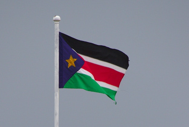 The flag of South Sudan.