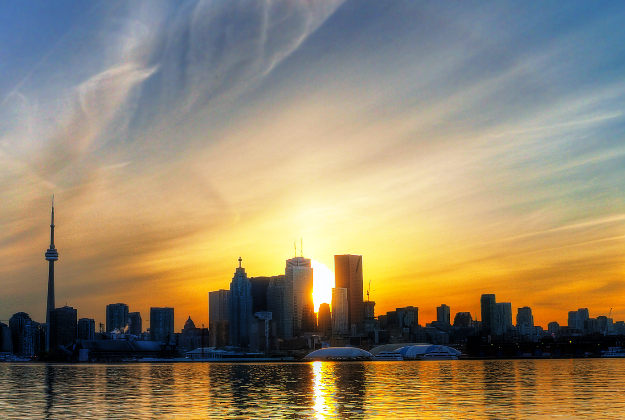 Toronto at sunset.