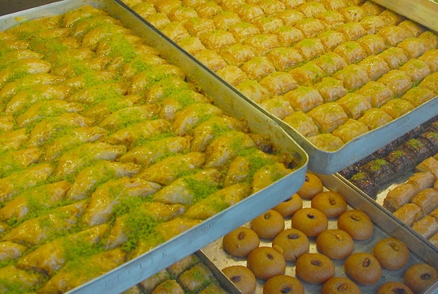 Traditional baklava in Istanbul, Turkey.