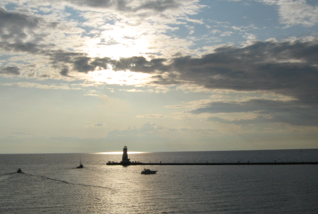 Ludington Lighthouse on Lake Michigan.