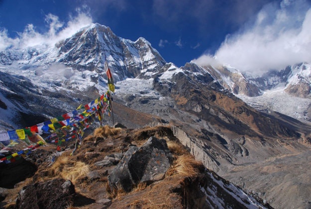 Prayer flags at the Annapurna base camp.