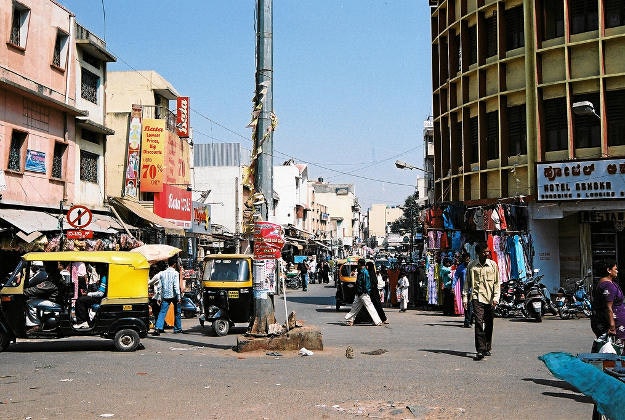 A busy street in Bangalore.