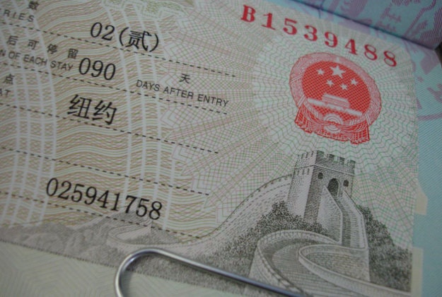 Chinese visa.