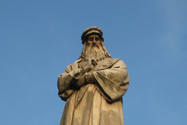 A statue of Leonardo da Vinci, Milan.