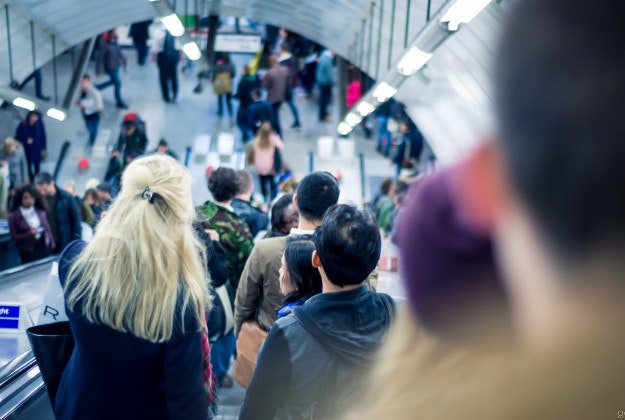 Commuters on the London Underground.