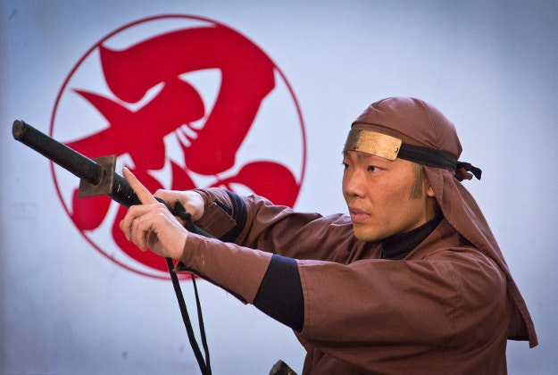 Demonstration at the Ninja museum, Ueno, Japan.