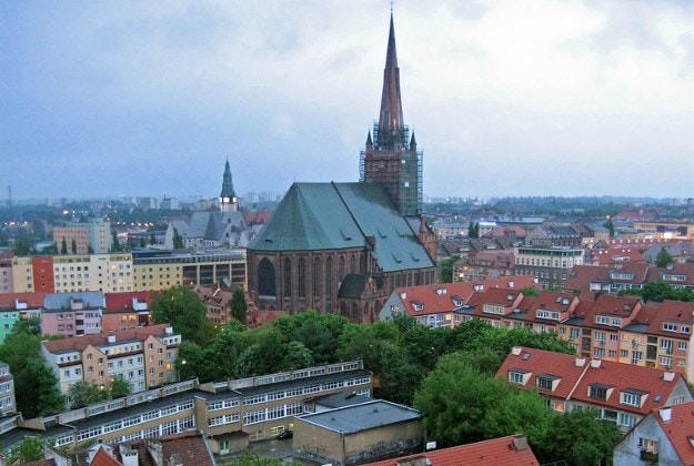 The rooftops of Szczecin, Poland.