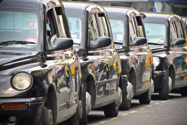 Cabs on a London rank