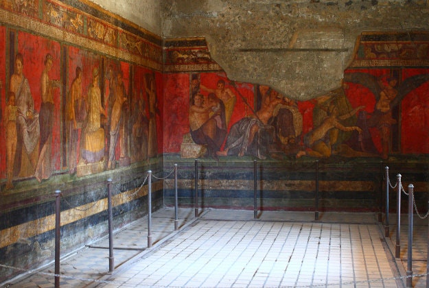 Fresco inside Pompeii's Villa of the Mysteries.