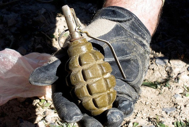 A military hand grenade.
