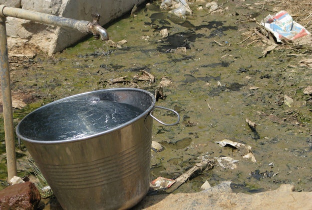 A typical rural water source in India.